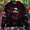 Skull Rose Blood Dark Screaming Ugly Christmas Sweater Best Gift For Men And Women