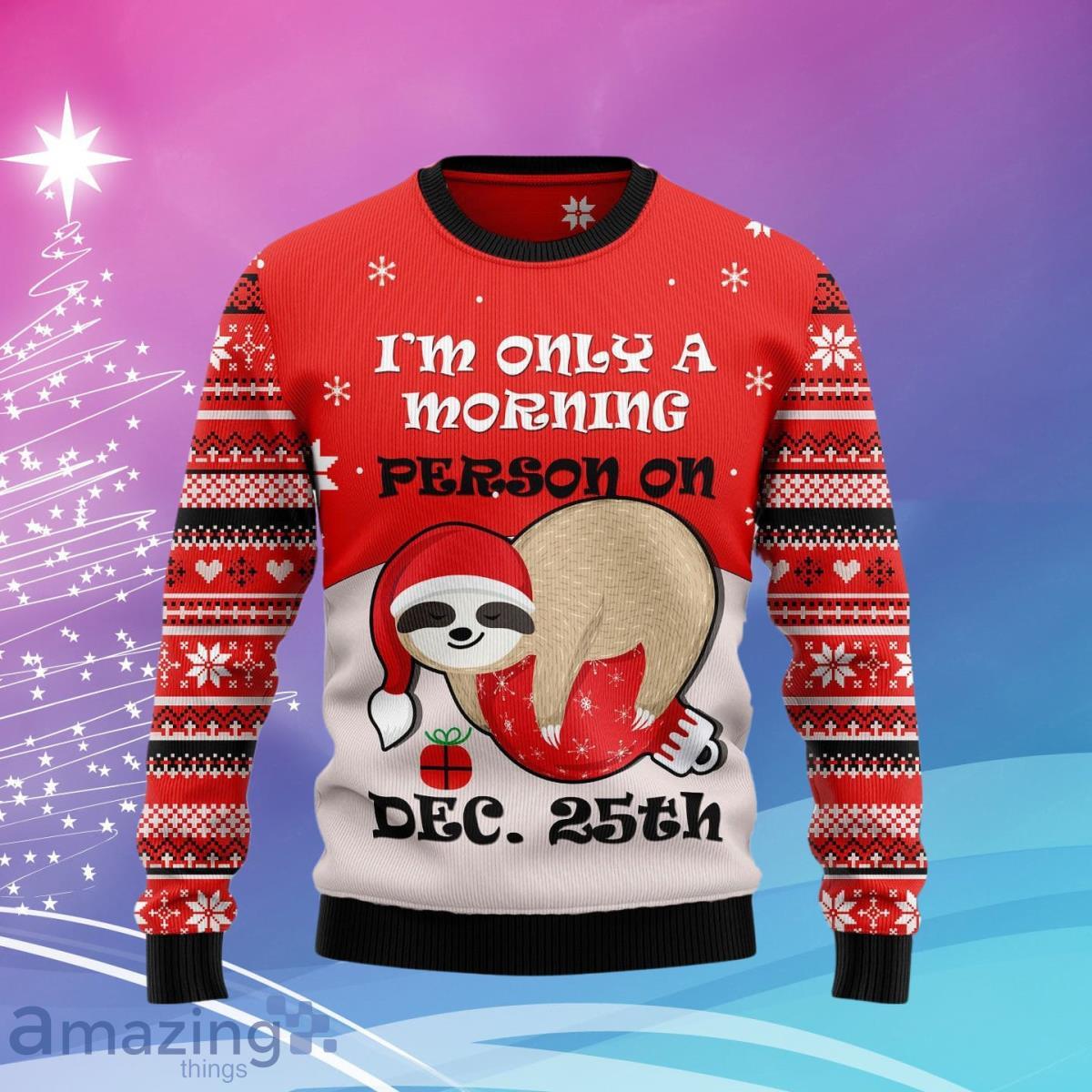 Sloth Morning Ugly Christmas Sweater Style Gift For Men And Women image Sloth Morning Ugly Christmas Sweater Style Gift For Men And Women Product Photo 1