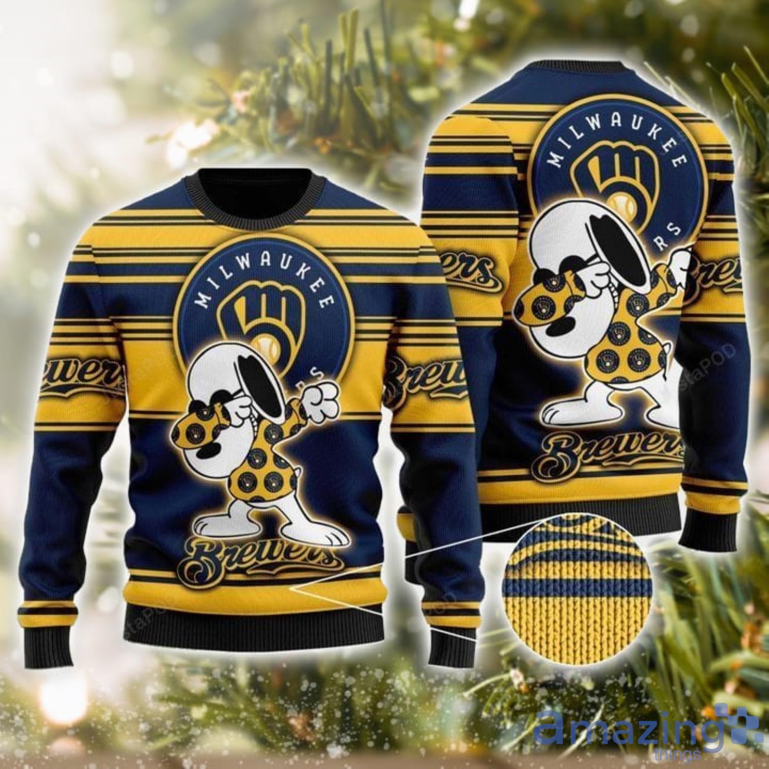Snoopy Milwaukee Brewers Ugly Christmas Sweater 2023 Christmas Gift