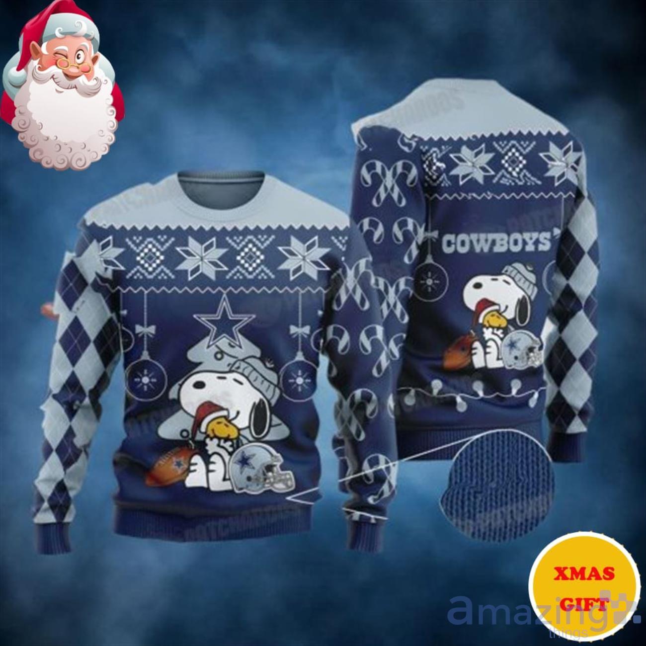 Dallas Cowboys Snoopy Custom Ugly Christmas Sweater, Cowboys NFL