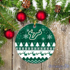 South Florida Bulls Ceramic Ornament All We Want For Christmas Is More Time For Football image South Florida Bulls Ceramic Ornament All We Want For Christmas Is More Time For Football Product Photo 2