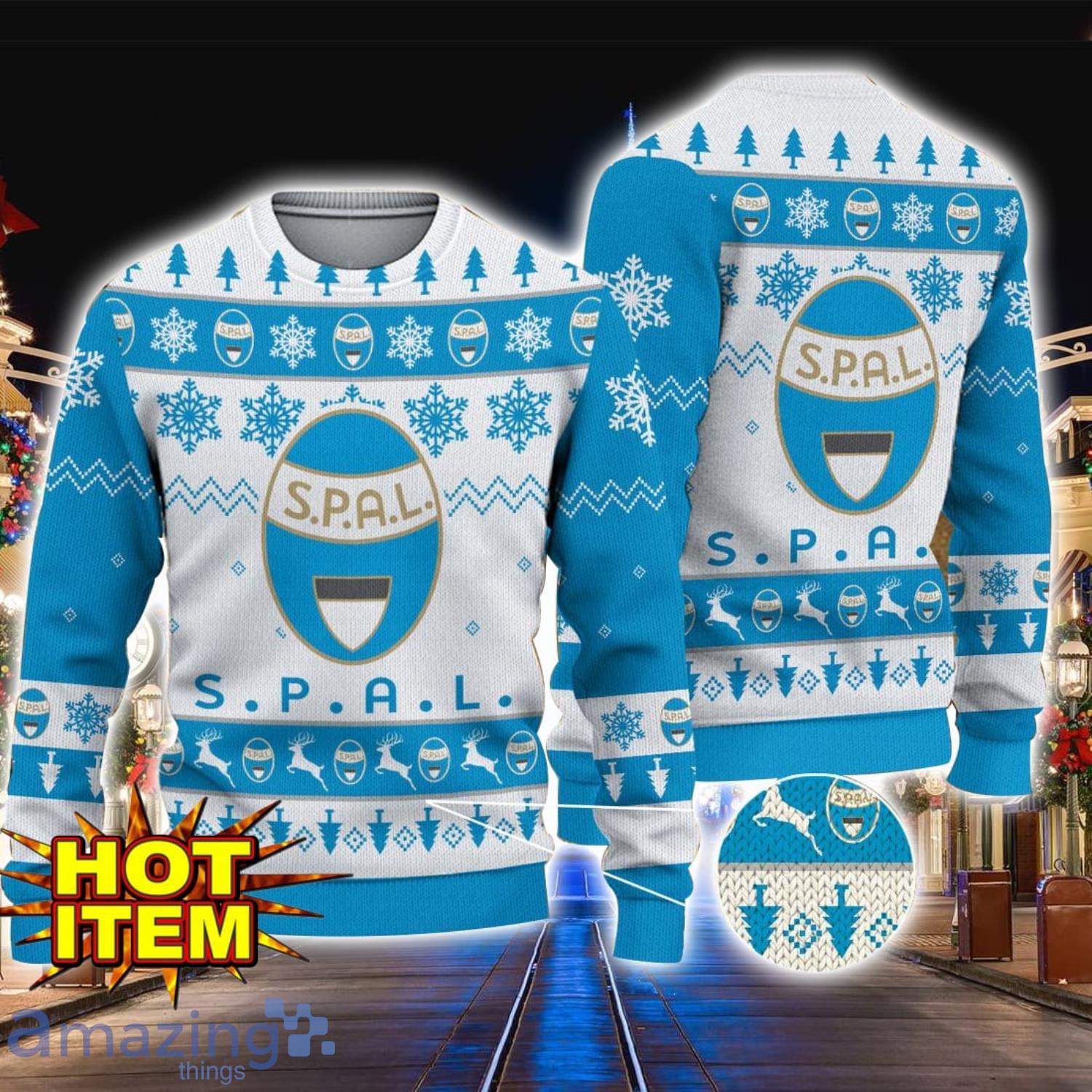 Spal 2013 Team Football Lega Serie A Ugly Christmas Sweater Christmas Hoilday Gift image Spal 2013 Team Football Lega Serie A Ugly Christmas Sweater Christmas Hoilday Gift Product Photo 1