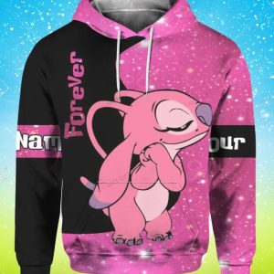 Stitch Valentine’s Day Forever Custom Name Hoodie 3D Style Gift Product Photo 2