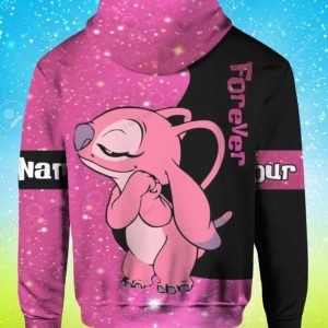 Stitch Valentine’s Day Forever Custom Name Hoodie 3D Style Gift Product Photo 3