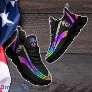 Sugar Skull Black Max Soul Shoes Custom Name Skull Sneakers Gifts For Lover Product Photo 1