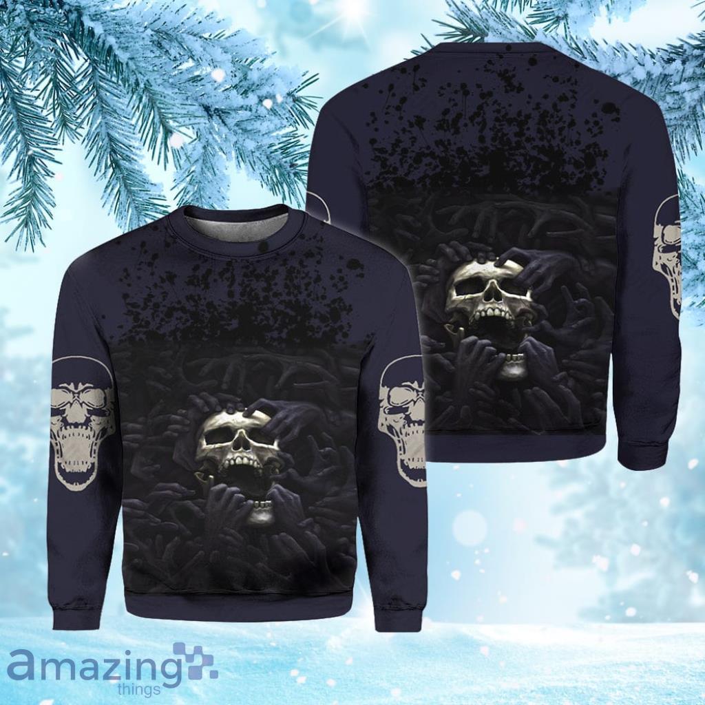 Swallow The Skull Halloween Dark Christmas Ugly Sweater 3D Gift Halloween image Swallow The Skull Halloween Dark Christmas Ugly Sweater 3D Gift Halloween Product Photo 1