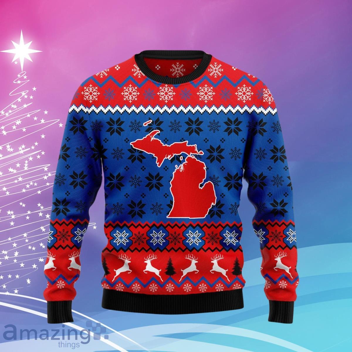 Sweet Home Michigan Ugly Christmas Sweater Style Gift For Men And Women image Sweet Home Michigan Ugly Christmas Sweater Style Gift For Men And Women Product Photo 1