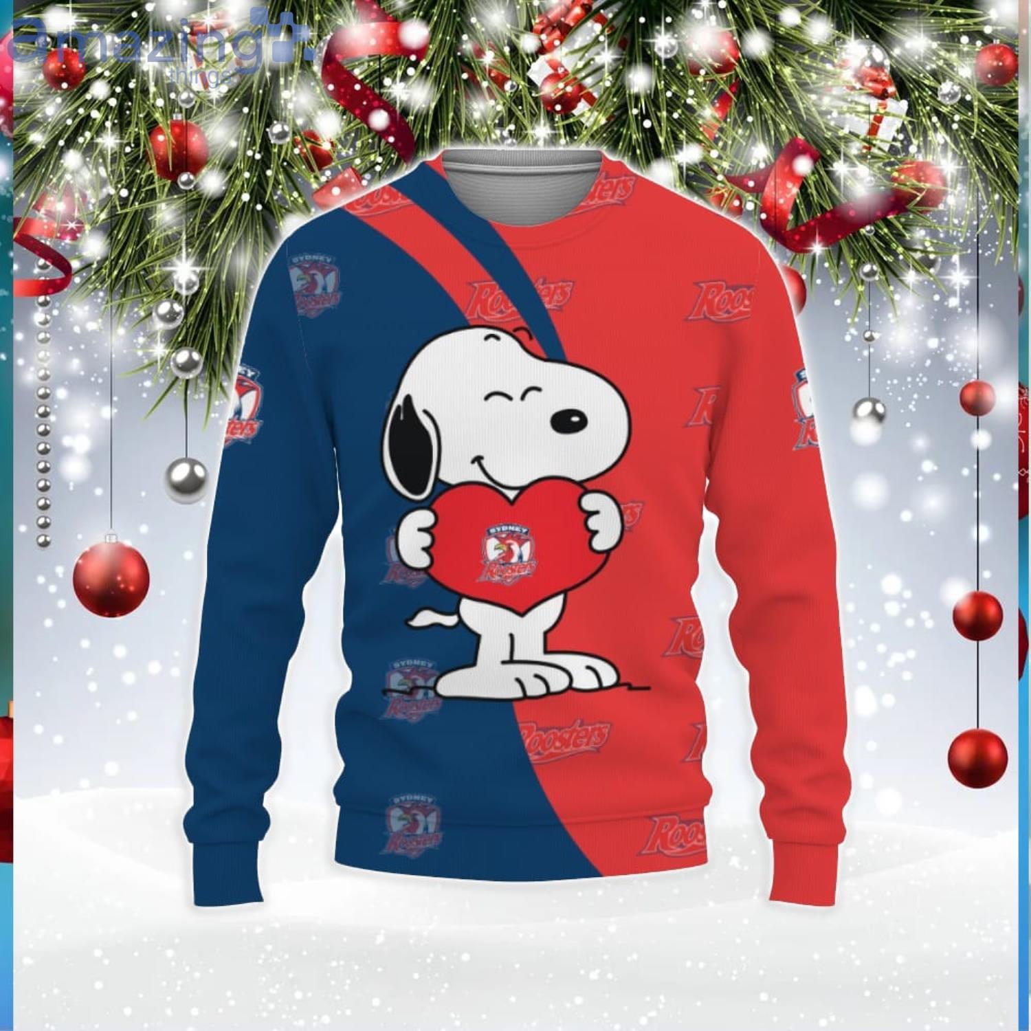 Sydney Roosters Snoopy Cute Heart American Sports Team Sweatshirt 3D Sweater Unisex Christmas Gift image Sydney Roosters Snoopy Cute Heart American Sports Team Sweatshirt 3D Sweater Unisex Christmas Gift Product Photo 1
