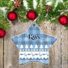 Tampa Bay Rays Ceramic Ornament Christmas Pixel Art Tartan Background