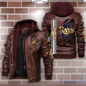 Tampa Bay Rays Striped Style Leather Jacket For Fans Product Photo 2