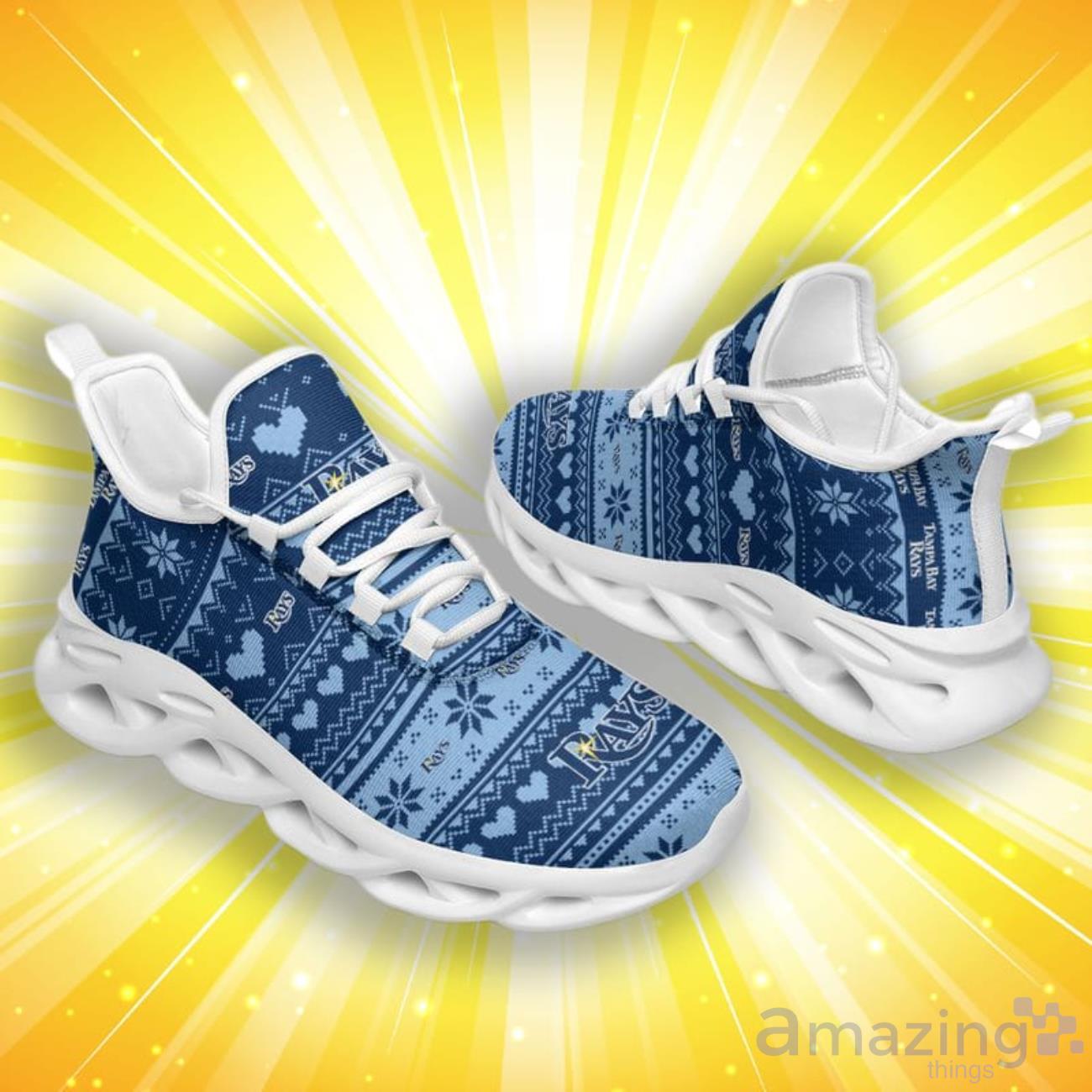 Tampa Bay Rays X Max Patterns Limited Edition Christmas Max Soul Shoes image Tampa Bay Rays X-Max Patterns Limited Edition Christmas Max Soul Shoes Product Photo 3