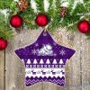 TCU Horned Frogs Ceramic Ornament Christmas Pixel Art Tartan Background Gift For Xmas