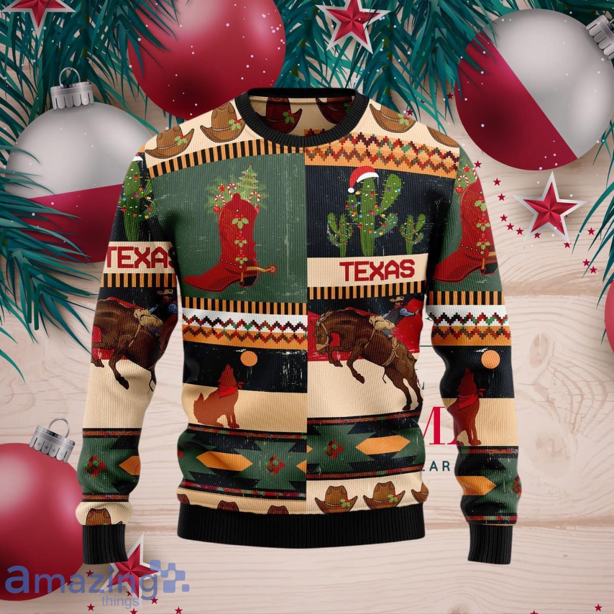 Texas Christmas Ugly Christmas Sweater Style Gift For Men Women image Texas Christmas Ugly Christmas Sweater Style Gift For Men Women Product Photo 1