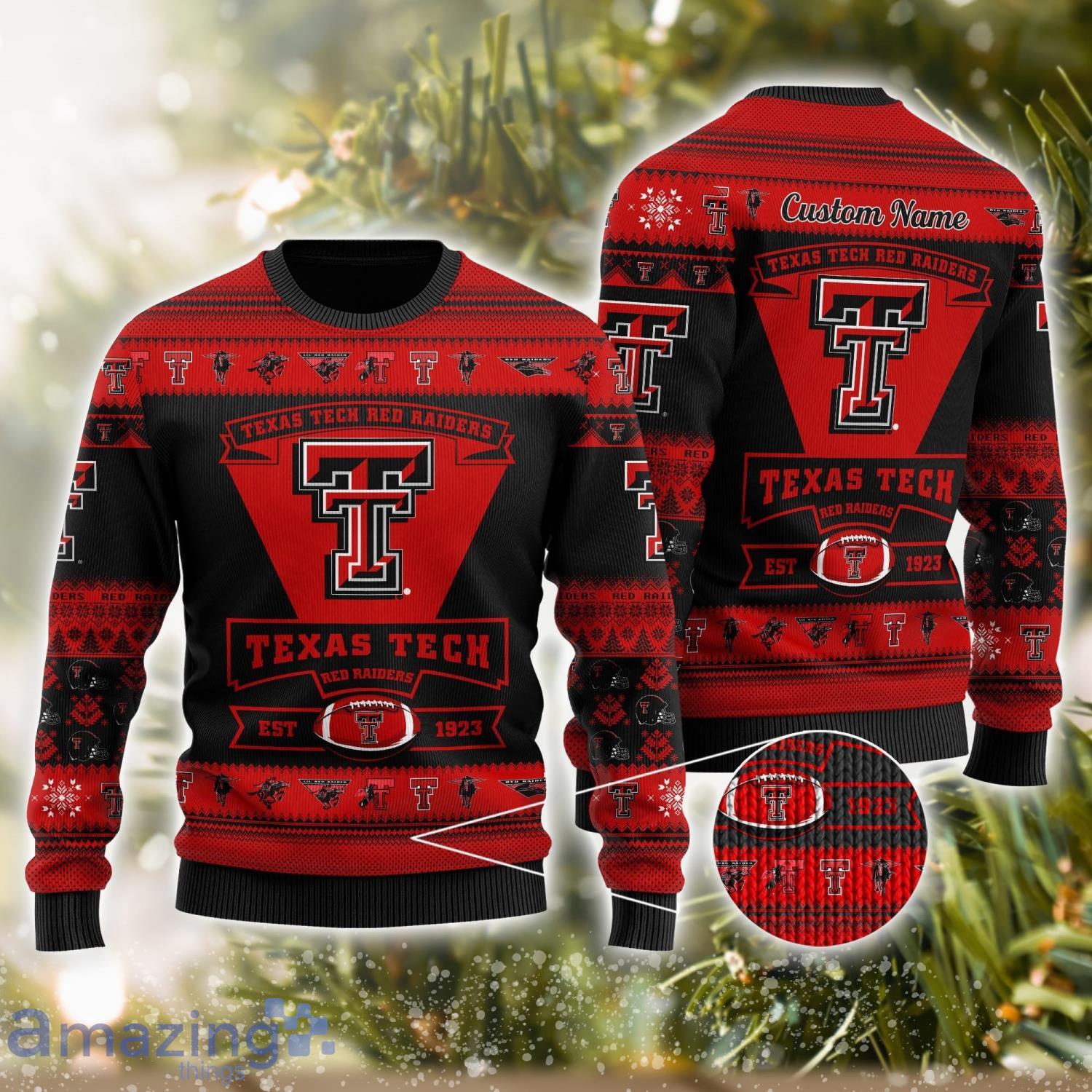 Available] New Custom Texas Tech Red Raiders Jersey Red