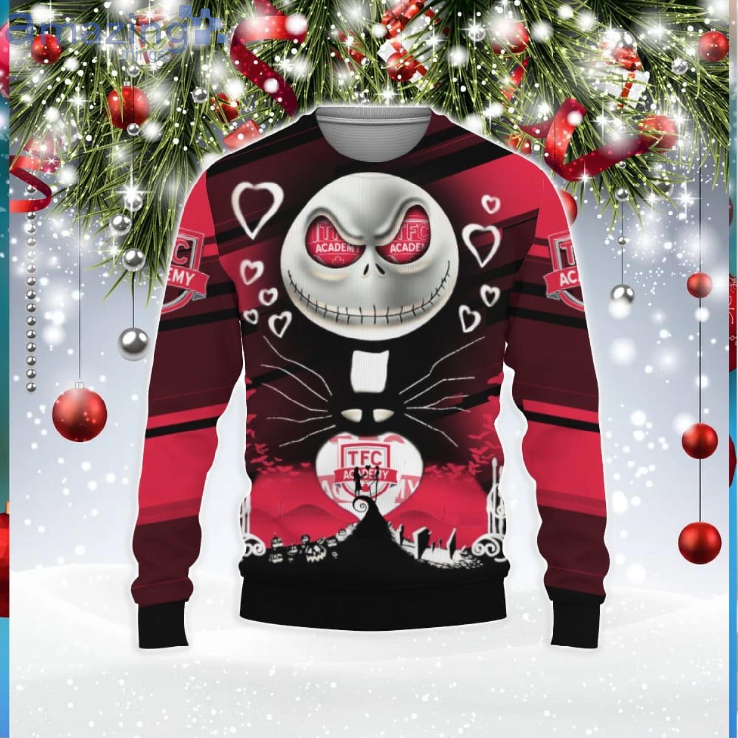 TFC Academy Jack Skellington 2023 3D Sweater Unisex Christmas Gift image TFC Academy Jack Skellington 2023 3D Sweater Unisex Christmas Gift Product Photo 1