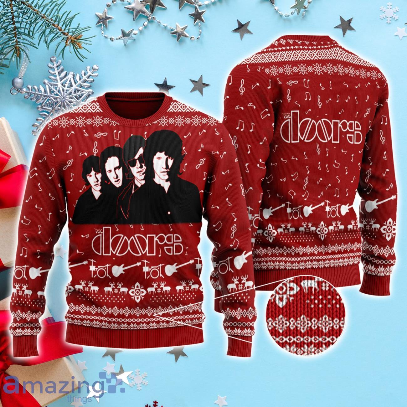 The Doors Band 3D Printed Ugly Christmas Sweater image The Doors Band 3D Printed Ugly Christmas Sweater Product Photo 1