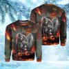 The Grim Reaper Watcher Of Time Fire Pumpkin Pattern Halloween Crewneck Sweatshirt Christmas Ugly Sweater 3D Gift Halloween