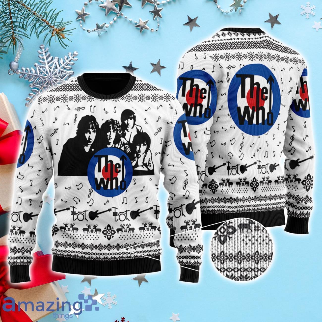 The Who Band 3D Printed Ugly Christmas Sweater image The Who Band 3D Printed Ugly Christmas Sweater Product Photo 1