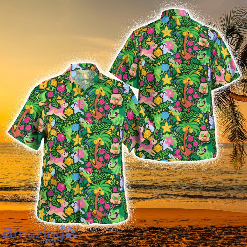 Tropical Green Pokemon Tropical Hawaiian Shirt Product Photo 1