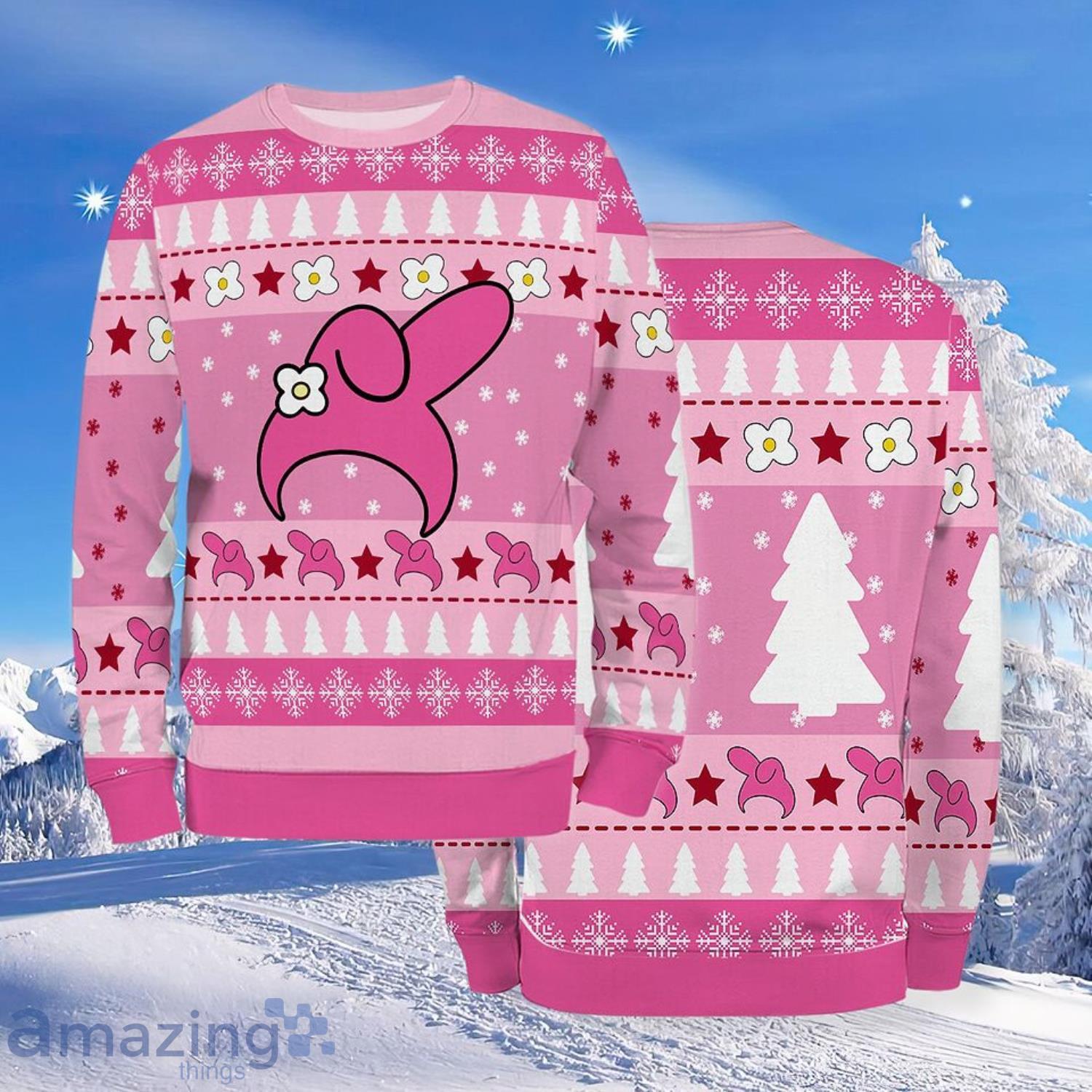 Ugly Christmas Sweater Unisex Gifts Characters Cartoon Fan My Melody Winter image Ugly Christmas Sweater Unisex Gifts Characters Cartoon Fan My Melody Winter Product Photo 1