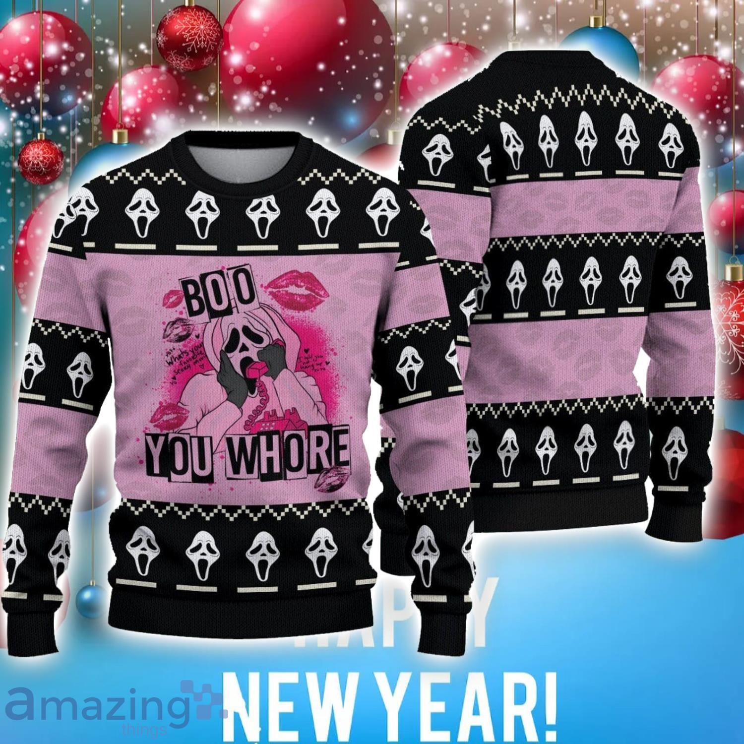 Ugly Horror Character Sweater Unisex Gift Ghostface Halloween image Ugly Horror Character Sweater Unisex Gift Ghostface Halloween Product Photo 1