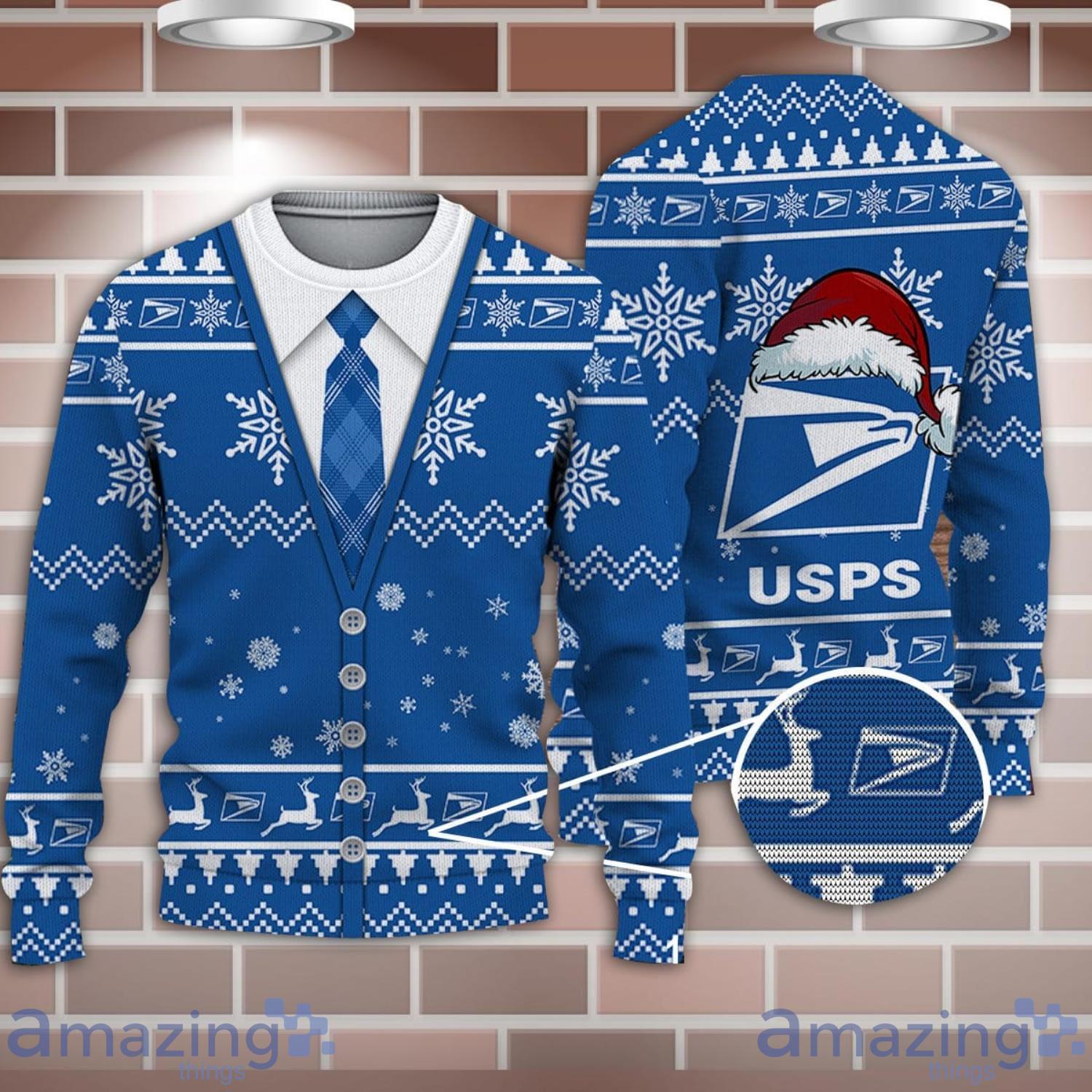 Ugly Sweater usps Santahat Pattern Christmas Gift 3D Sweater For Men And Women image Ugly Sweater usps Santahat Pattern Christmas Gift 3D Sweater For Men And Women Product Photo 1