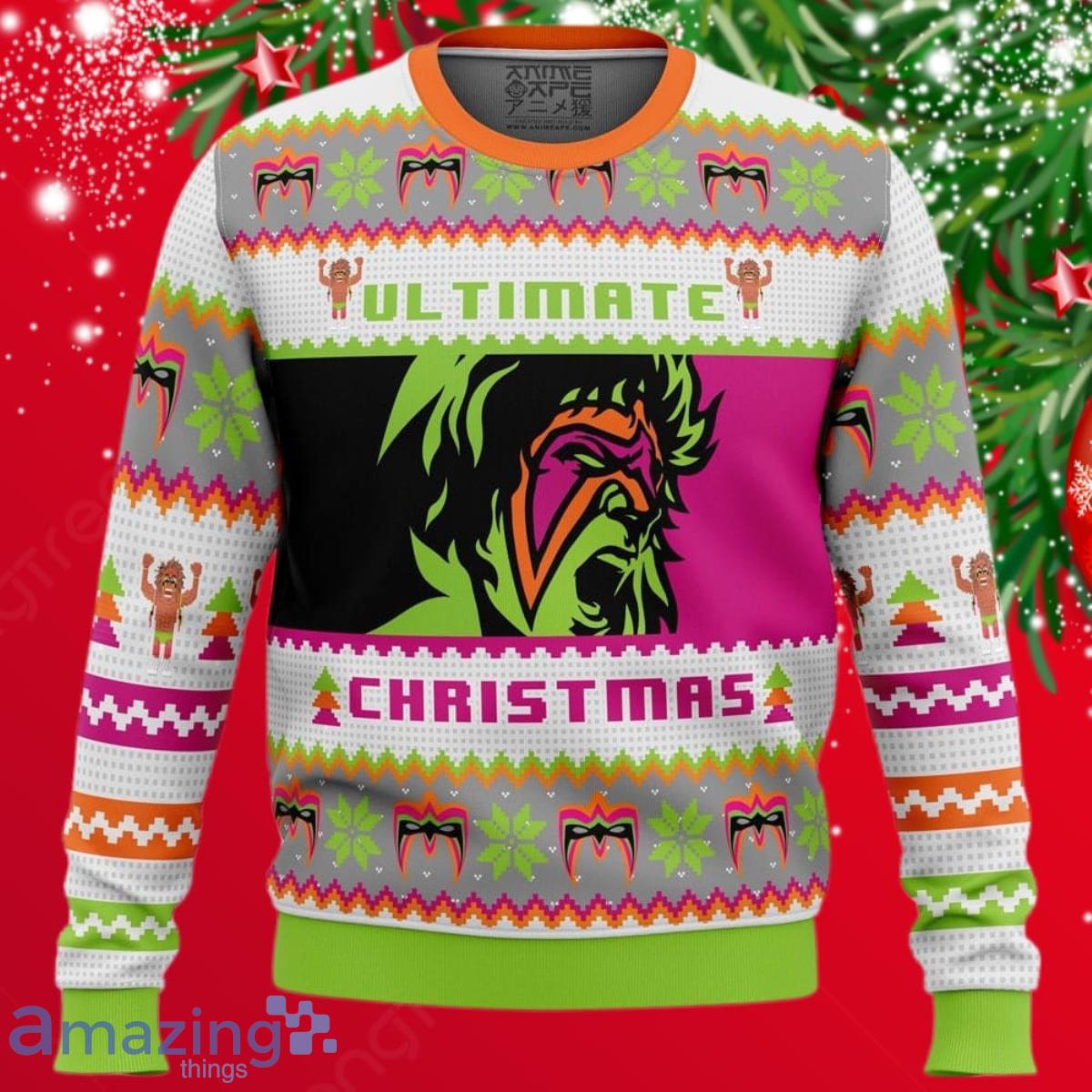 Ultimate Warrior Christmas Pro Wrestling Ugly Christmas Sweater Impressive Gift For Men And Women Product Photo 1