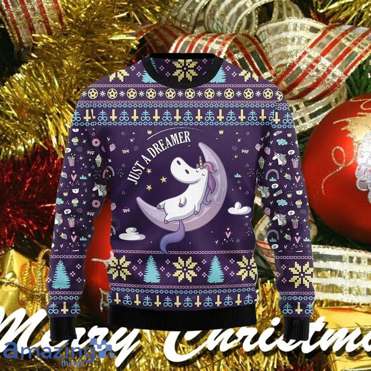 Unicorn Dreamer Ugly Christmas Sweater Impressive Gift For Men And Women image Unicorn Dreamer Ugly Christmas Sweater Impressive Gift For Men And Women Product Photo 1