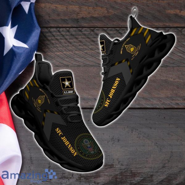 US ARMY Military Ranks Shoes Sneakers Boots Patriotic Gifts For Veterans Max Soul Shoes Custom Name Product Photo 2