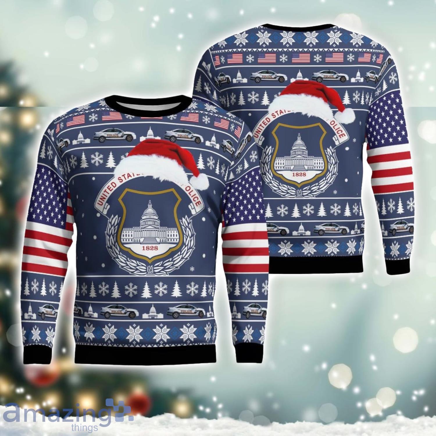 US Capitol Police Christmas Ugly Sweater Christmas Holidays Gift image US Capitol Police Christmas Ugly Sweater Christmas Holidays Gift Product Photo 1