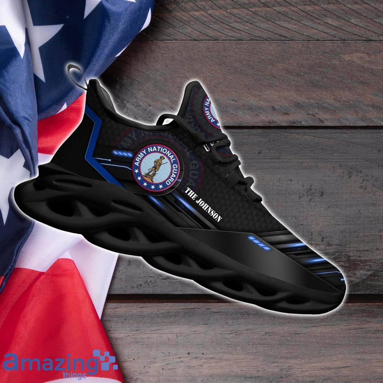 US National Guard Max Soul Shoes Custom Name Veteran Day Gifts