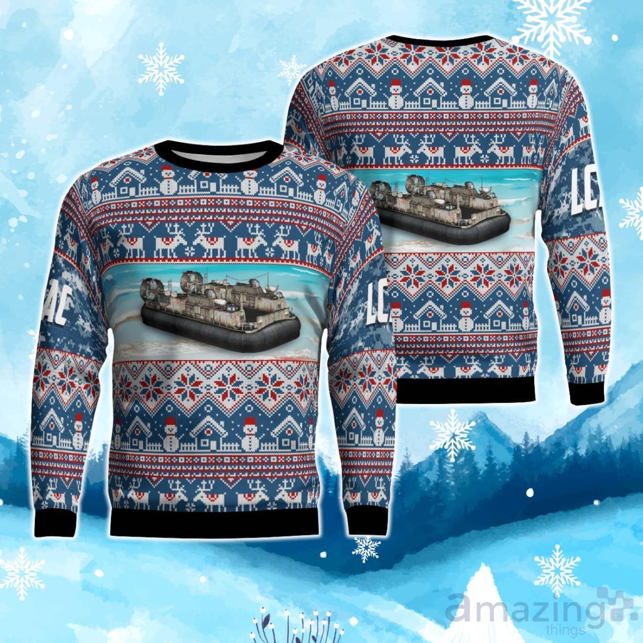 U.S Navy Landing Craft Air Cushion Ugly Christmas Sweater image U.S Navy Landing Craft Air Cushion Ugly Christmas Sweater Product Photo 1
