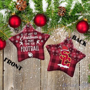 USC Trojans Ceramic Ornament All We Want For Christmas Is More Time For Football Gift For Xmas Product Photo 2