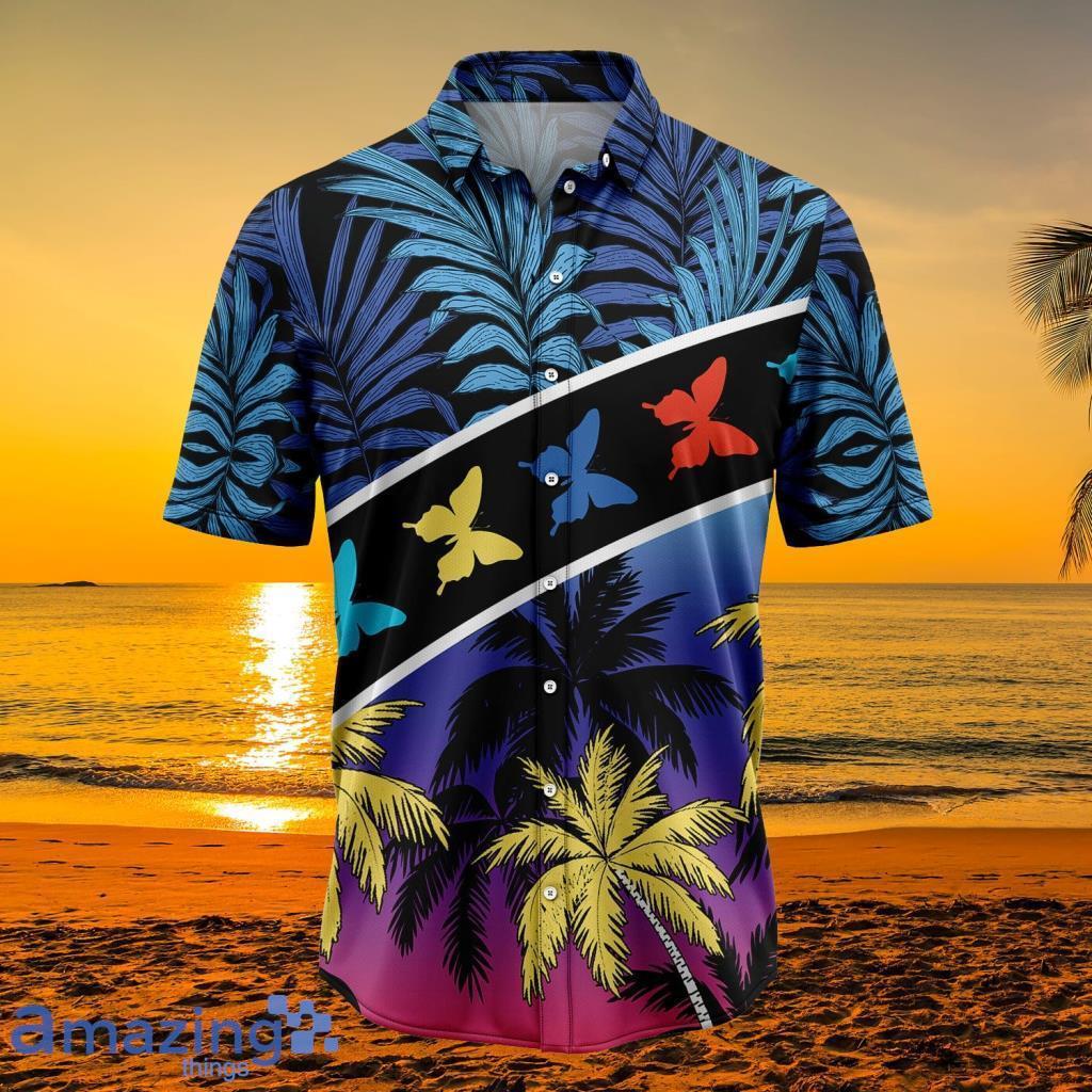 Vacation Tropical Coconut Palm Butterflies Tropical Hawaiian Shirt Gift For  Men And Women