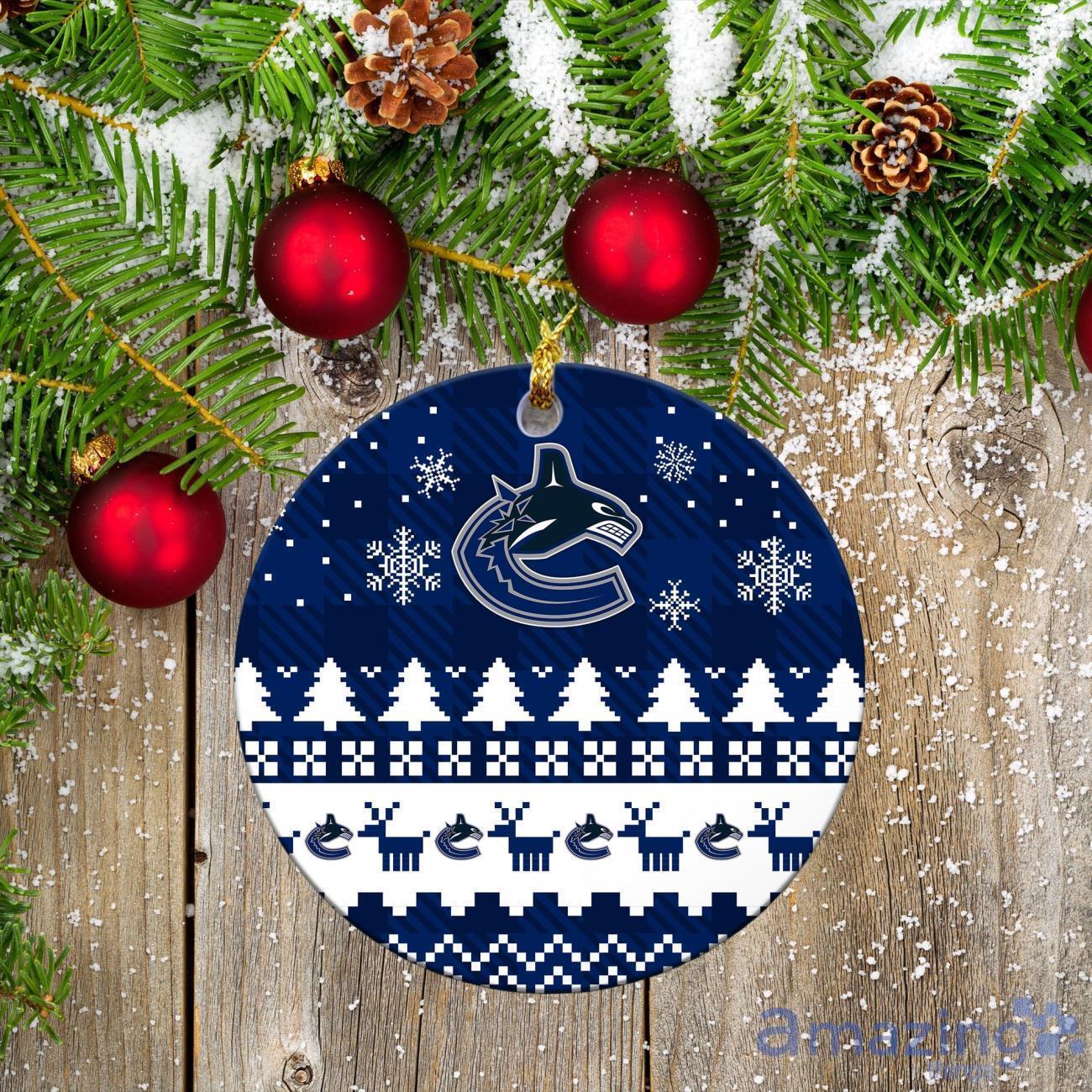 Vancouver Canucks Ceramic Ornament Christmas Pixel Art Tartan Background image Vancouver Canucks Ceramic Ornament Christmas Pixel Art Tartan Background Product Photo 2