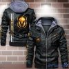 Vegas Golden Knights Striped Style Leather Jacket For Fans