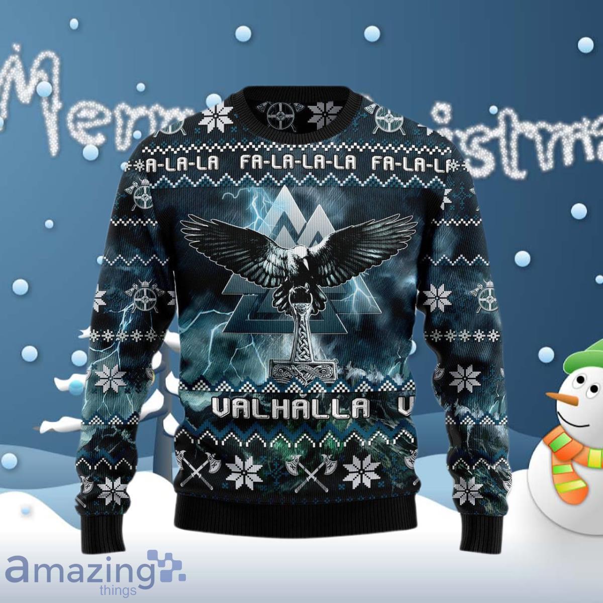 Viking Sweater Falalala ValhallaLa Viking Christmas Ugly Sweater Viking Christmas Sweater, Viking Ugly Christmas Sweater (Size: L)