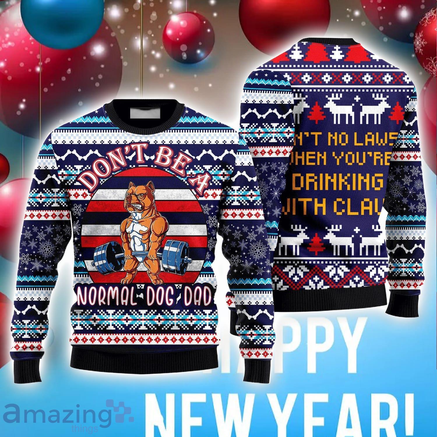 Vintage Bulldog Deadlift Sweater Don't Be A Normal Dog Dad Ugly Sweater Perfect For Christmas Party image Vintage Bulldog Deadlift Sweater Don't Be A Normal Dog Dad Ugly Sweater Perfect For Christmas Party