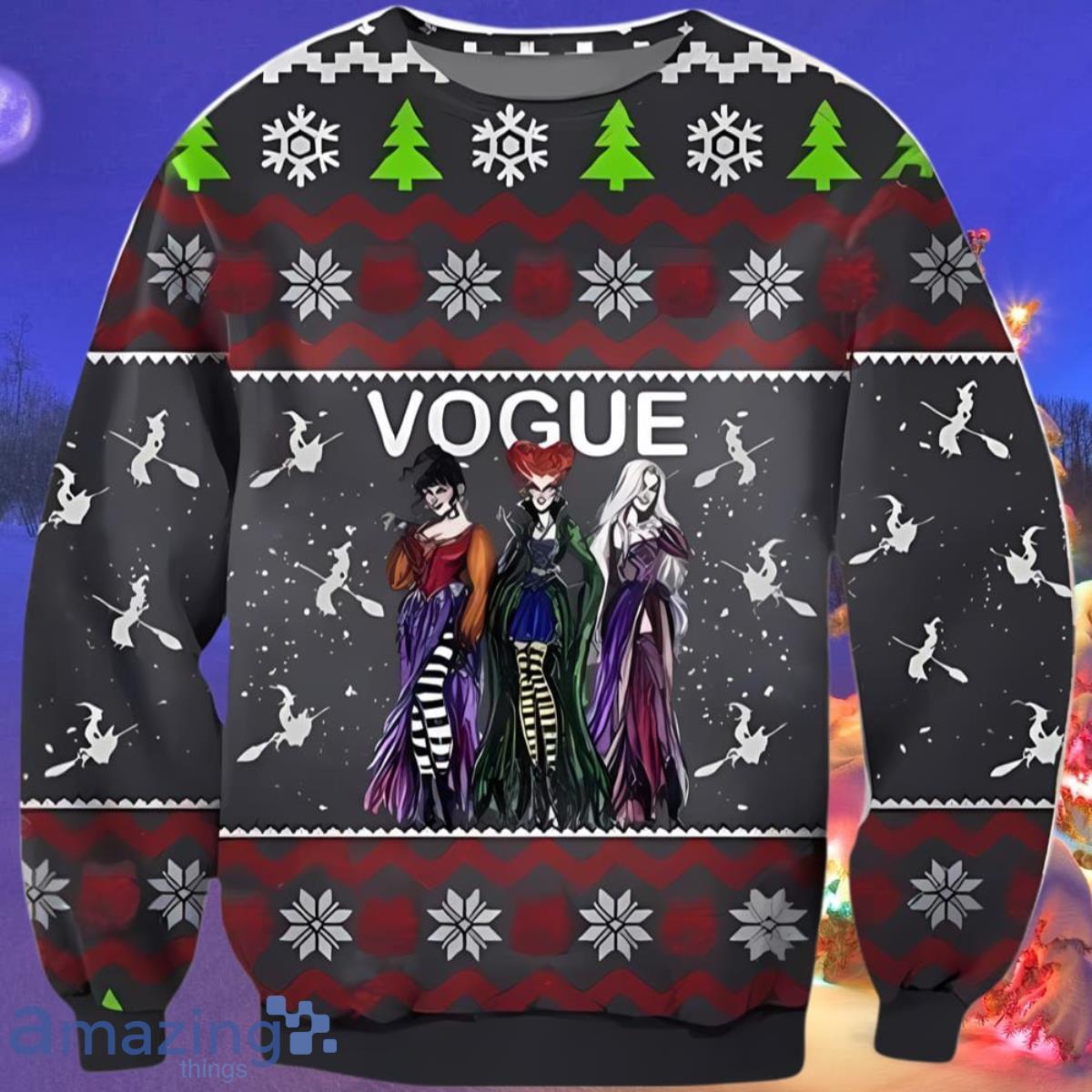 Vogue Witches Sanderson Sisters Witch Funny Hocus Pocus Ugly Christmas Sweater Impressive Gift image Vogue Witches Sanderson Sisters Witch Funny Hocus Pocus Ugly Christmas Sweater Impressive Gift Product Photo 1