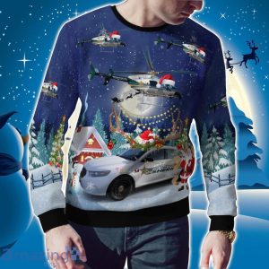 Volusia County Sheriff Bell 407 & Ford Police Interceptor Christmas AOP Ugly Sweater Christmas Gift Ideas Product Photo 2