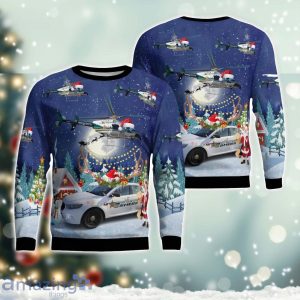 Volusia County Sheriff Bell 407 & Ford Police Interceptor Christmas AOP Ugly Sweater Christmas Gift Ideas Product Photo 1