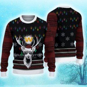 Washington Commanders Christmas Reindeer Limited Edition Ugly Sweater Product Photo 1