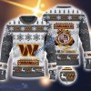 Washington Commanders Fans Logo Snowflake Pattern Ugly Christmas Sweater Grey