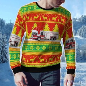 Watervliet, New York, Schuyler Heights Fire District AOP Special Ugly Sweater Holiday Sweater For Men And Women Product Photo 2
