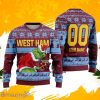 West Ham Grinch Ugly Christmas Sweater Custom Number & Name