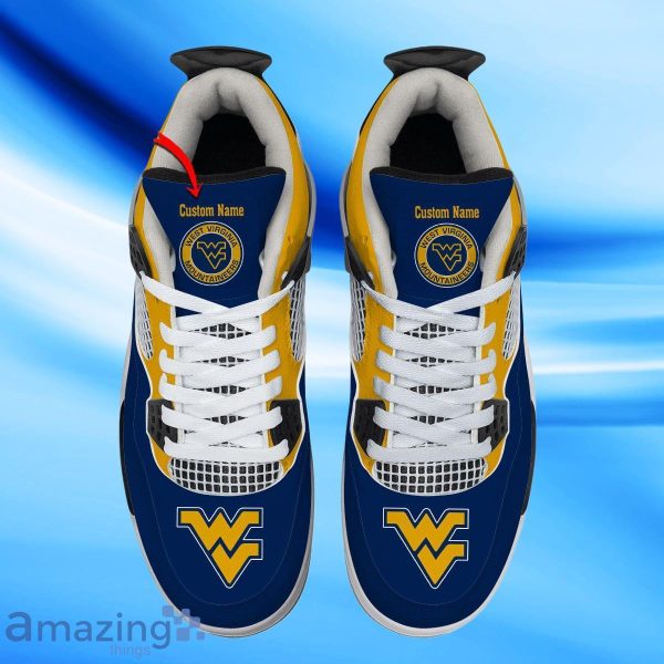 West Virginia Mountaineers Custom Name Air Jordan 4 Shoes Impressive Gift For Men Women Product Photo 2