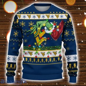 West Virginia Mountaineers NCAA Grinch Hand Funny Christmas Gift Ugly Christmas Sweater Gift Ideas For Fans Product Photo 2