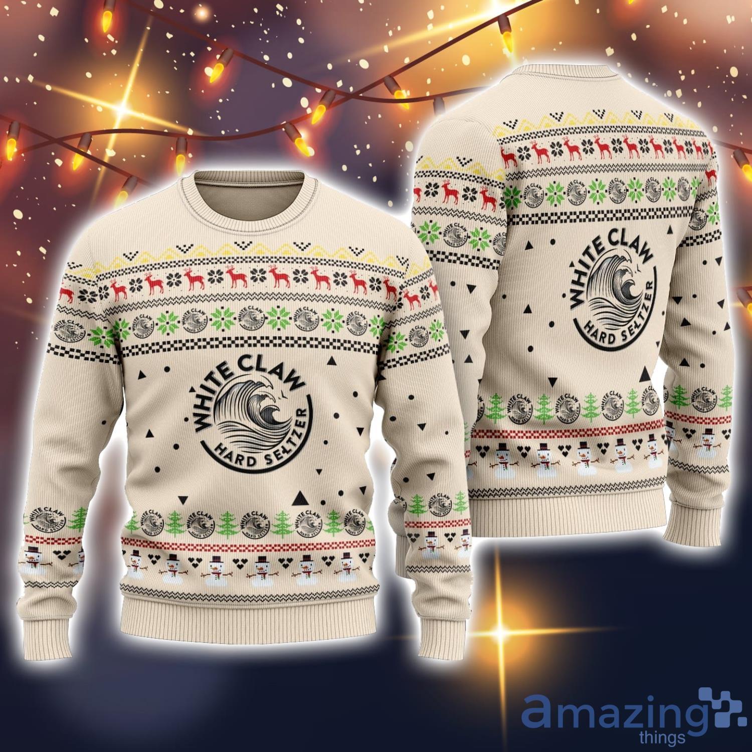 White Claw Hard Seltzer 3D All Over Printed Ugly Christmas Sweater Sweatshirt  Hoodie Christmas Gift