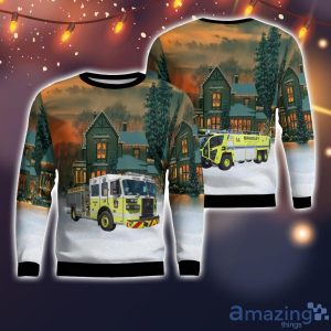 Windsor Locks, Connecticut, Bradley International Airport Fire Department AOP Ugly Sweater Holiday Sweater For Men And Women Product Photo 1