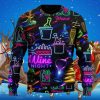 Wine Neon Art Drinking Ugly Christmas Sweater Best Gift For Men And Women